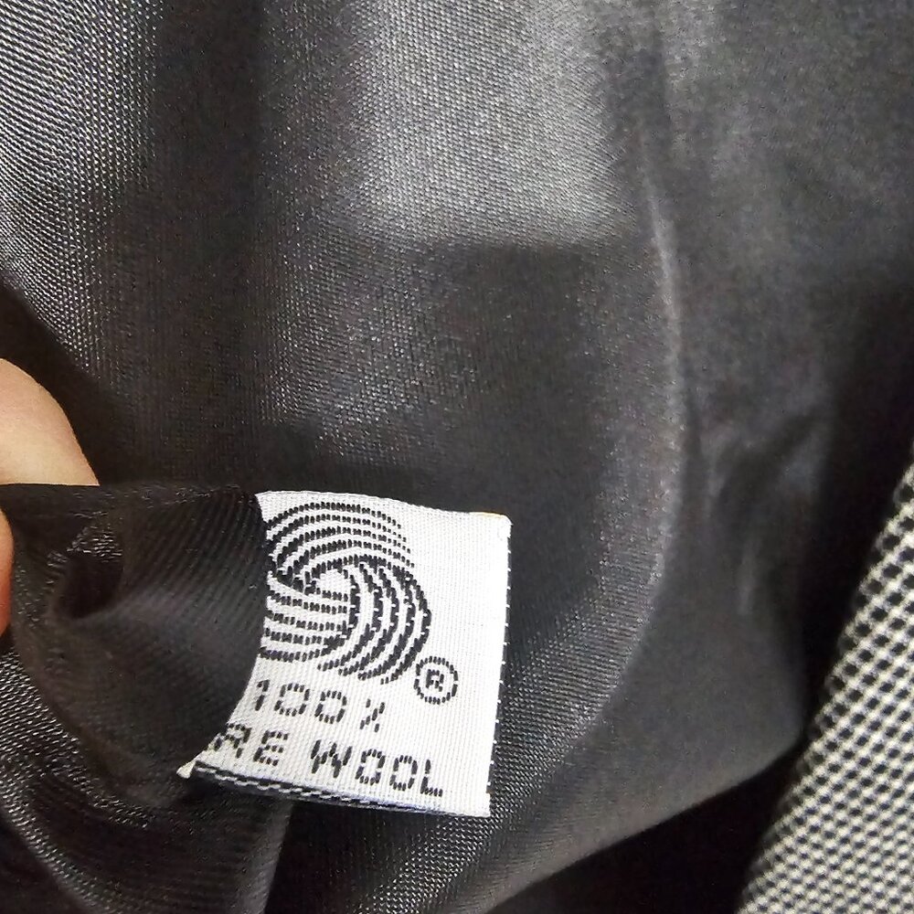 Vintage Jones New York Blazer Black Checked Wool Double Office 16 - Picture 10 of 11